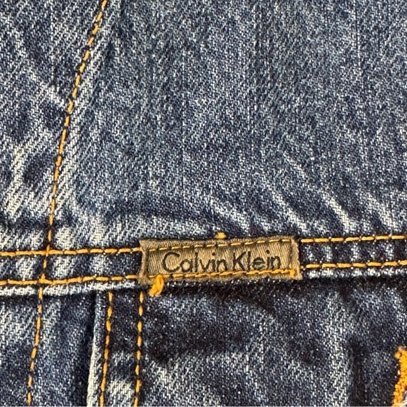 Vintage Calvin Klein Jeans Women's Medium Denim Jean Vest USA Cropped M Med - Picture 4 of 8